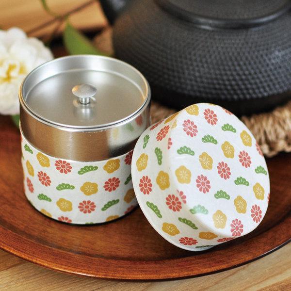 茶筒 はな 和柄 100ml ぽッ・かん 紙ごと S （ 茶缶 お茶缶 茶葉容器 ）