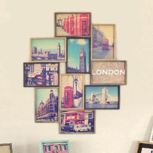 フォトフレーム ハガキサイズ 多面 10枚 壁掛け 写真立て ブリストル