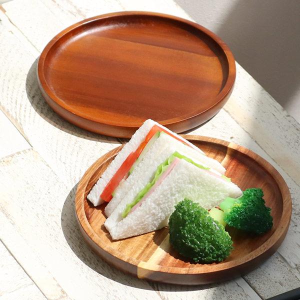 プレート 15cm M ラウンド カフェ 木製食器 天然木 （ 木製 中皿 丸 トレー 木製プレート...