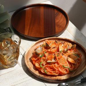 プレート 22cm XL ラウンド カフェ 皿 食器 木製食器 天然木 （ 木製