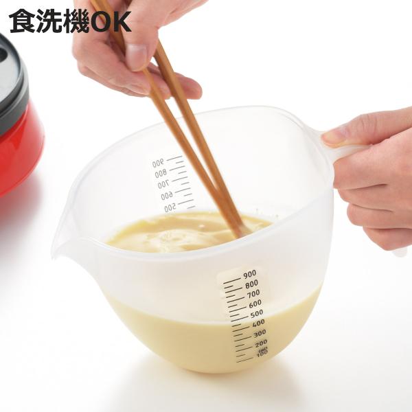 ボウル 1L 持ち手 MOTTE 粉つぎボウル 電子レンジ 日本製 （ たこ焼き お好み焼き 粉次 ...