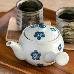 急須 380ml 青小梅 茶こし付き ポット ティーポット 陶器 （ 食洗機