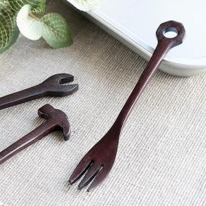 スプーン 14cm スパナ 工具 天然木 木製 シタン 籐芸 （ ティー