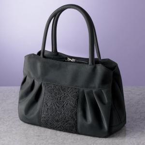 ホースヘア オーストリッチ バッグ トートバッグ 黒 ブラック リボン