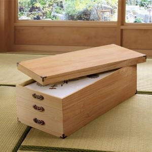 マーゼルン 衣装ケース 桐製 衣裳箱 柿渋染 3段 日本製 幅91cm （ 桐