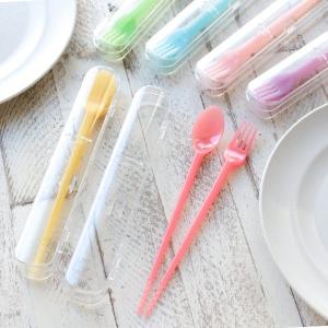 箸 3WAY スプーン フォーク 18cm 箸箱 プラスチック 日本製 （ 食洗機