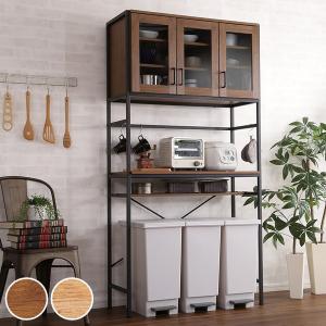 東馬（Tohma） 食器棚 北欧風 キッチンボード オーク材 幅105cm