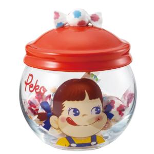 保存容器 320ml キャンディポット ミルキーペコ ガラス製 （ ペコちゃん キャニスター ガラス保存容器 ガラス容器 保存びん ガラス ガラス製保存容器 ）｜colorfulbox