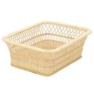 脱衣かご 2段 ラタン製 ランドリーバスケット 籐家具 幅56cm : お弁当