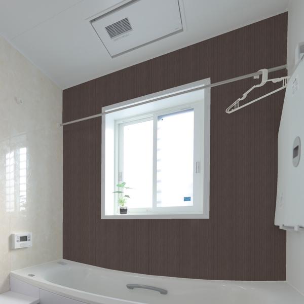 壁紙 幅44cm×長さ2m お風呂に貼れる フロデコ はがせる リメイクシート エボニー （ 浴室 ...