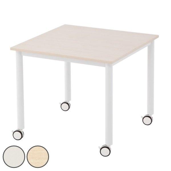 （法人限定） キャスターテーブル 幅80cm 正方形 角型 ミーティング 会議 塾 テーブル キャス...