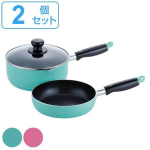 3点セット フライパン 鍋 ガラス蓋 マーブル IH対応 フッ素加工