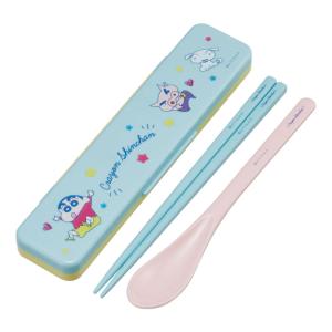 コンビセット 抗菌 箸 スプーン 18cm クレヨンしんちゃん （ しんちゃん 食洗機対応 18センチ お箸 音の鳴らない カトラリー 子供 ）｜colorfulbox