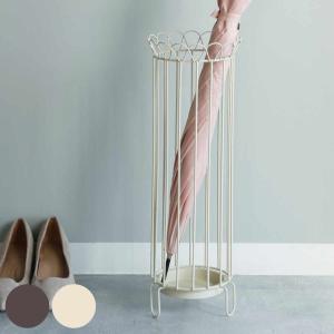 傘立て 屋内 円柱 スチール 脚付き （ アンブレラスタンド スチール レトロ 傘置き おしゃれ アンティーク シンプル スリム コンパクト 受け皿付き かさ立て ）｜お弁当グッズのカラフルボックス