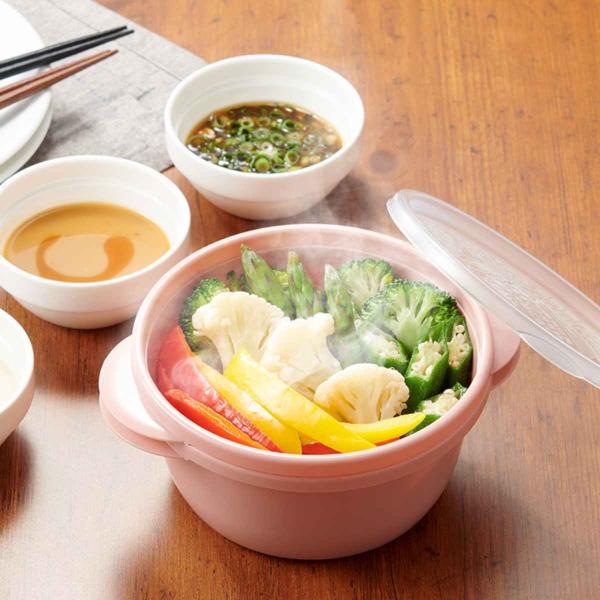 電子レンジ 調理器具 お皿になるレンジでヘルシー蒸し野菜 （ レンジ 蒸し 調理 簡単 器 手軽 時...