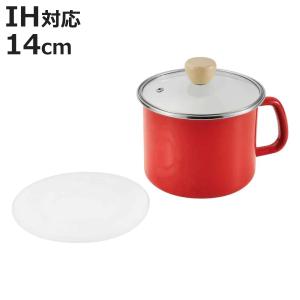 高木金属工業 角型片手鍋 14cm IH対応 ホーロー製 四角いお鍋 麺ごこち