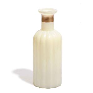 花瓶 ガラスベース ミルクカラー 直径7.5×高さ19cm （ フラワーベース 花びん 花器 一輪挿し ガラス 口細 ）｜colorfulbox
