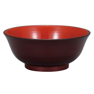 パール金属 漆器彩クリーンコート麺どんぶり5個セット［赤溜］ ［K