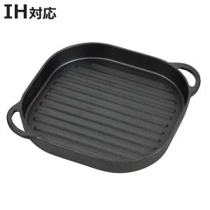 パール金属 グリルプレート24×24cm ウェーブ スプラウト 鉄鋳物製
