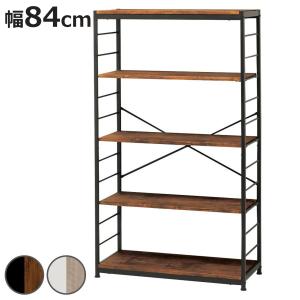 東谷 オープンラック 棚 4段 天然木 木製 インダストリアル スチール