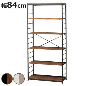 弘益 オープンラック6段 幅84cm ヴィンテージ調 ワイドタイプ