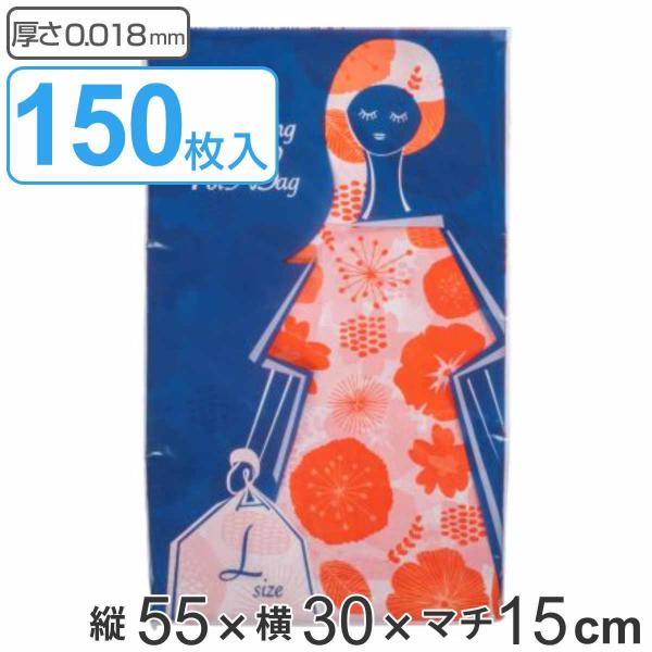 レジ袋 15L 55×30cm マチ15cm 厚さ0.018mm 15枚入り 10袋セット 柄付き ...