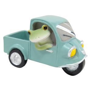 置き物 三輪自動車に乗るカエル Copeau （ コポー カエル コポタロウ 置物 玄関 かえる 蛙 グッズ マスコット ミニチュア 雑貨 オーナメント インテリア ）