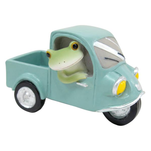 置き物 三輪自動車に乗るカエル Copeau （ コポー カエル コポタロウ 置物 玄関 かえる 蛙...