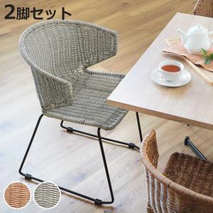 ダイニングチェア ラタン調 スチールフレーム 座面高45cm