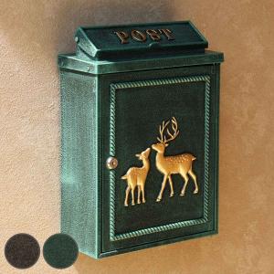 ポスト 壁掛け Deer （ 郵便ポスト 郵便 郵便受け デザインポスト 壁掛けポスト 鍵付き 鋳物 ）｜colorfulbox