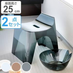 シンカテック 風呂椅子 20cm 湯桶 2点セット ヒューバス クリアタイプ