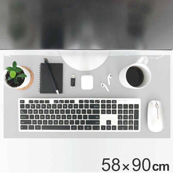 デスクマット 58×90cm パーソナルデスクマット クリア 塩化ビニル樹脂 （ 透明 テーブルマッ...