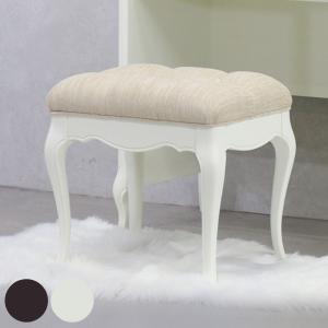 イタリア製 スツール ベージュ 花柄 猫脚 木製 完成品 オットマン