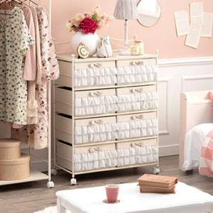 HAGiHARA（萩原） チェスト 4段 幅76cm キャスター付 フリル （ 収納