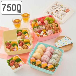 お弁当箱 ピクニックケース 角型 大 3段×2500ml スヌーピー （ ピクニックランチボックス お重 行楽弁当箱 三段 7500ml レンジ対応 大容量 ）｜お弁当グッズのカラフルボックス