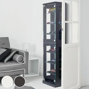 コレクションケース 背面ミラー付き LEDライト付き ショーケース ラック 棚 塩川光明堂 コレクションラック 鍵付 ショーケース 背面ミラー 幅40cm