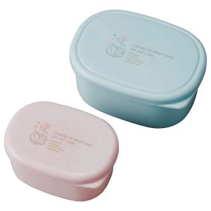 保存容器 シール容器 フラワー 2P （ お弁当箱 弁当箱 デザートケース 55ml 130ml 入れ子式 日本製 ）｜colorfulbox