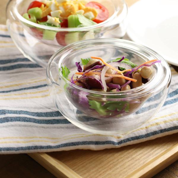 ボウル 11cm DOWBLE WALL ダブルウォール 耐熱ガラス （ 電子レンジ対応 サラダボウ...