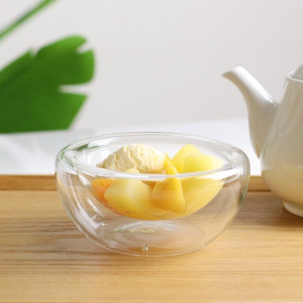 ボウル 13cm DOWBLE WALL ダブルウォール 耐熱ガラス （ 電子レンジ対応 サラダボウ...