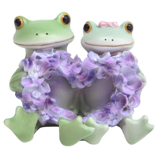 コポー 藤の花とカップル カエル 置物 （ Copeau 置き物 コポタロウ コポミ 玄関 かえる ...