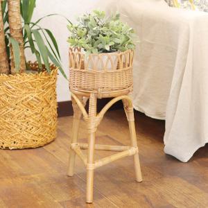 籐 フラワースタンド 3点セット 折りたたみ式 （ フラワー台 花台 室内