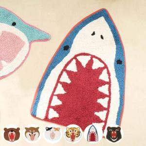 玄関マット 45×51cm 室内 動物 （ 玄関 マット アクセントマット 屋内 洗える 手洗い インド綿 おしゃれ かわいい ）