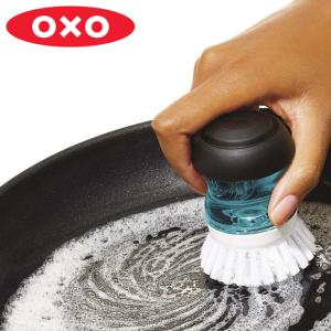 OXO キッチンブラシ ワンプッシュパームブラシ （ オクソー スポンジ ブラシ たわし 束子 キッチン用ブラシ 台所ブラシ ）｜colorfulbox
