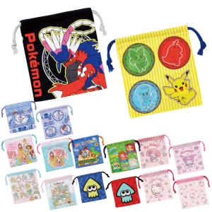 巾着 マチ付き巾着 2個入り キャラクター ( ...の商品画像