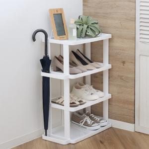 シューズラック 省 スペース 4段 ワイド 傘置...の商品画像