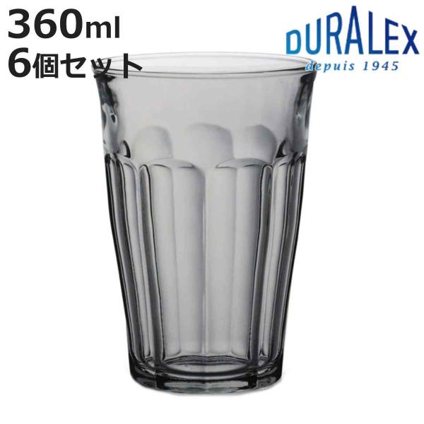 デュラレックス コップ 360ml PICARDIE GRAY ピカルディグレー 強化ガラス 6個セ...