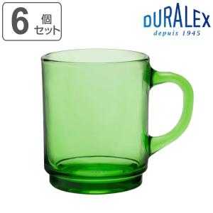 デュラレックス マグカップ 260ml JUNGLE GREEN ジャングルグリーン 強化ガラス 6個セット （ 食洗機対応 電子レンジ対応 DURALEX 食器 マグ ガラス製 ）｜colorfulbox