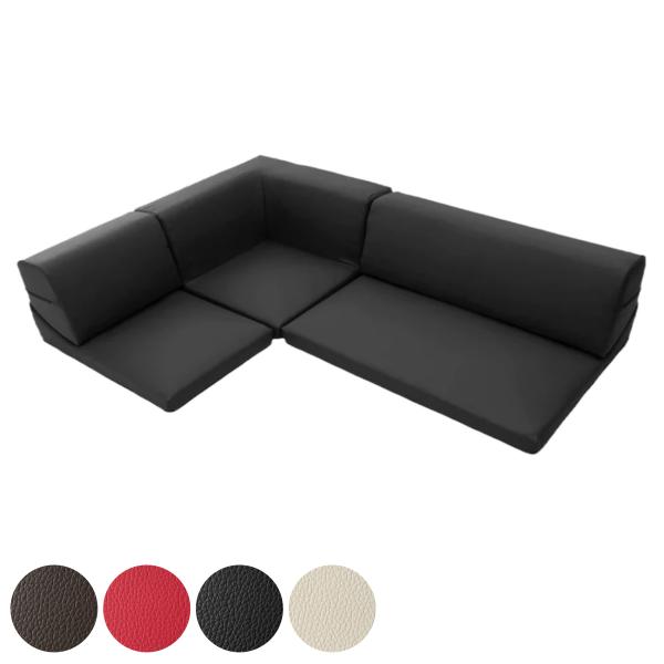 ソファ ローソファ コーナーソファー3点セット PVC生地 （ ロータイプ ソファー コーナータイプ...