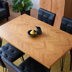 ダイニングテーブル 幅120cm ヘリンボーン柄 （ ダイニング テーブル