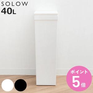 特典付き ゴミ箱 SOLOW 40L 隙間で使えるスリムダストボックス スリム （ ごみ箱 40リットル ふた付き スリム 袋交換 簡単 分別 ）